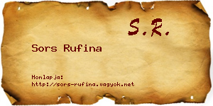 Sors Rufina névjegykártya